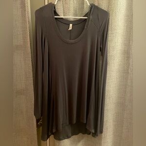 Free People Soft Ribbed Boho Flowing Long Sleeve Tunic/Dress: Small